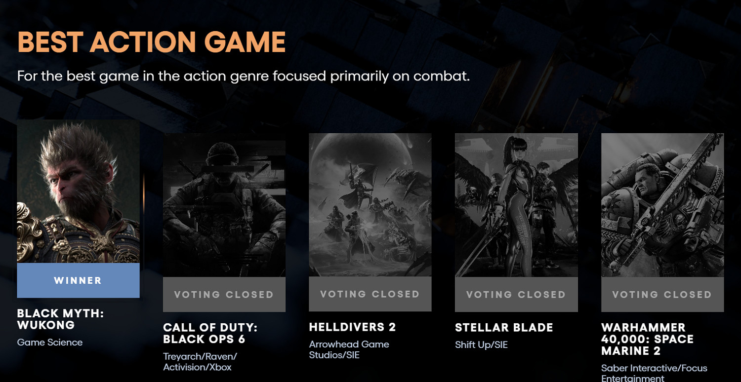 TGA 2024年度遊戲大獎頒獎典禮獎項匯總 持續更新! TGA 2024年度遊戲大獎頒獎典禮獎項匯總 持續更新!