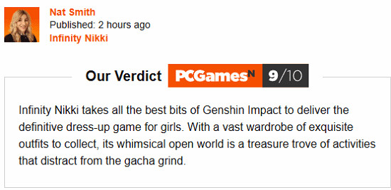 外媒稱讚《無限暖暖》：遊戲也可以兼具深度和樂趣！