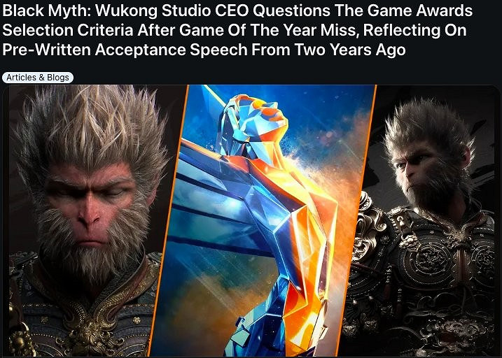 外媒報導馮驥TGA小作文 稱其“批評/懷疑”TGA大獎 外媒報導馮驥TGA小作文 稱其“批評/懷疑”TGA大獎