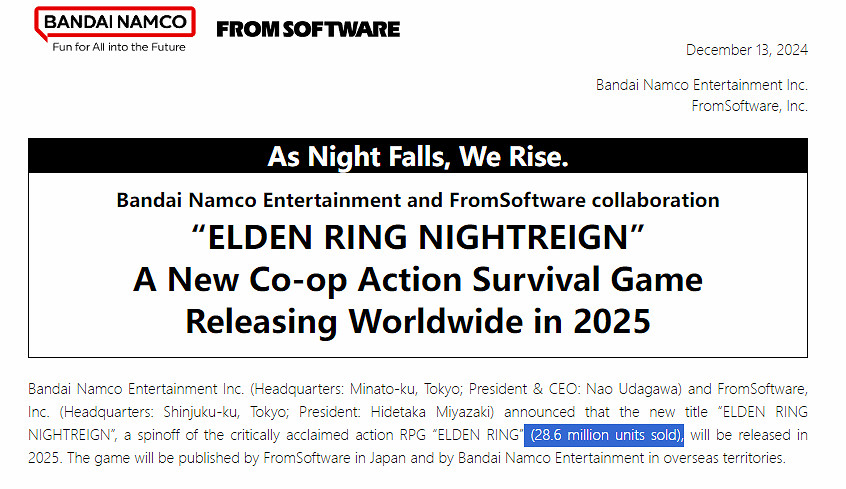 《艾爾登法環》新銷量資料公布!距離3000萬不遠了 《艾爾登法環》新銷量資料公布!距離3000萬不遠了