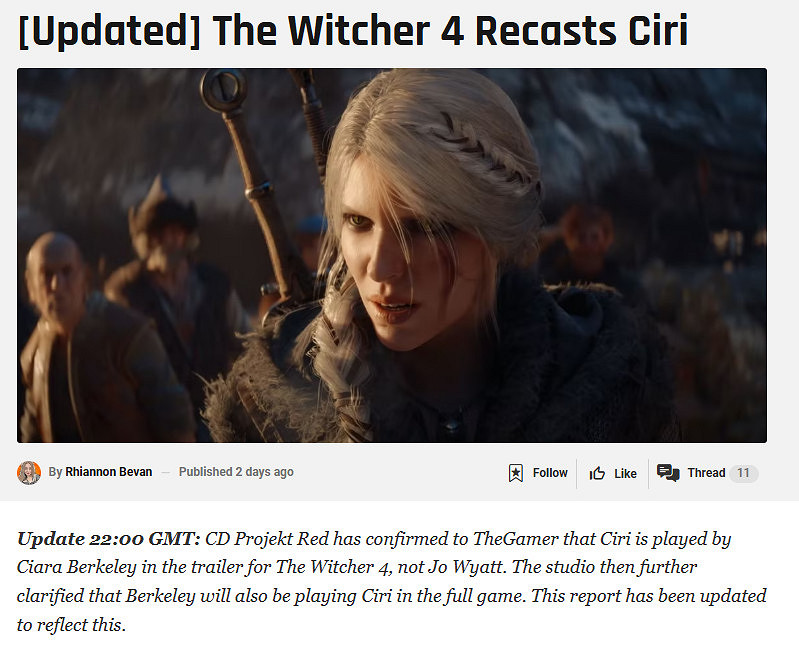 《地平線2》笑了!《巫師4》希裡不但DEI 配音也換了 《地平線2》笑了!《巫師4》希裡不但DEI 配音也換了