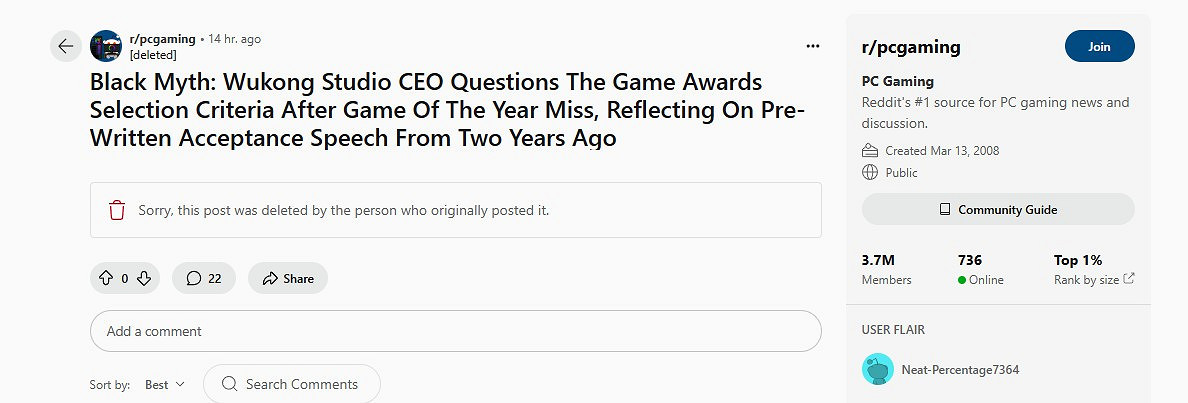 外媒報導馮驥TGA小作文 稱其“批評/懷疑”TGA大獎 外媒報導馮驥TGA小作文 稱其“批評/懷疑”TGA大獎