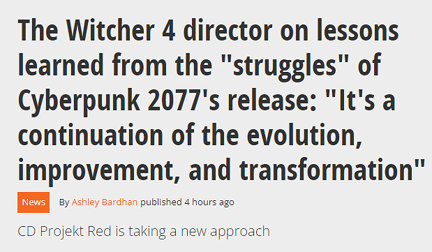 《巫師4》從2077首發中吸取教訓:工作要更健康、透明