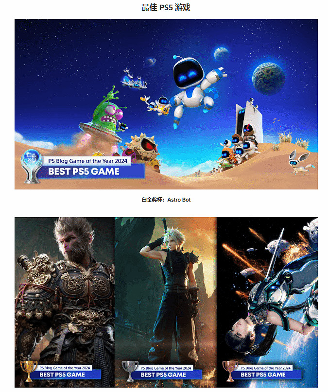PS Blog年度大獎：《宇宙機器人》年度最佳PS5遊戲！