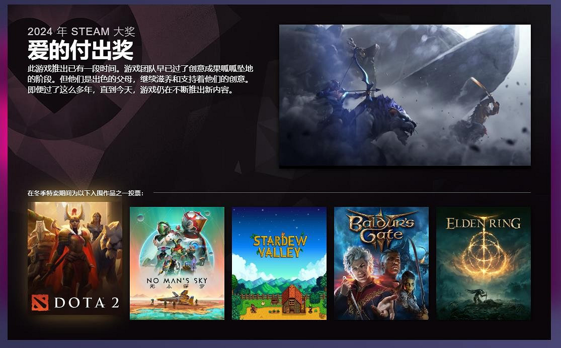 2024年Steam大獎入圍名單公布 《黑神話:悟空》入圍三項 2024年Steam大獎入圍名單公布 《黑神話:悟空》入圍三項