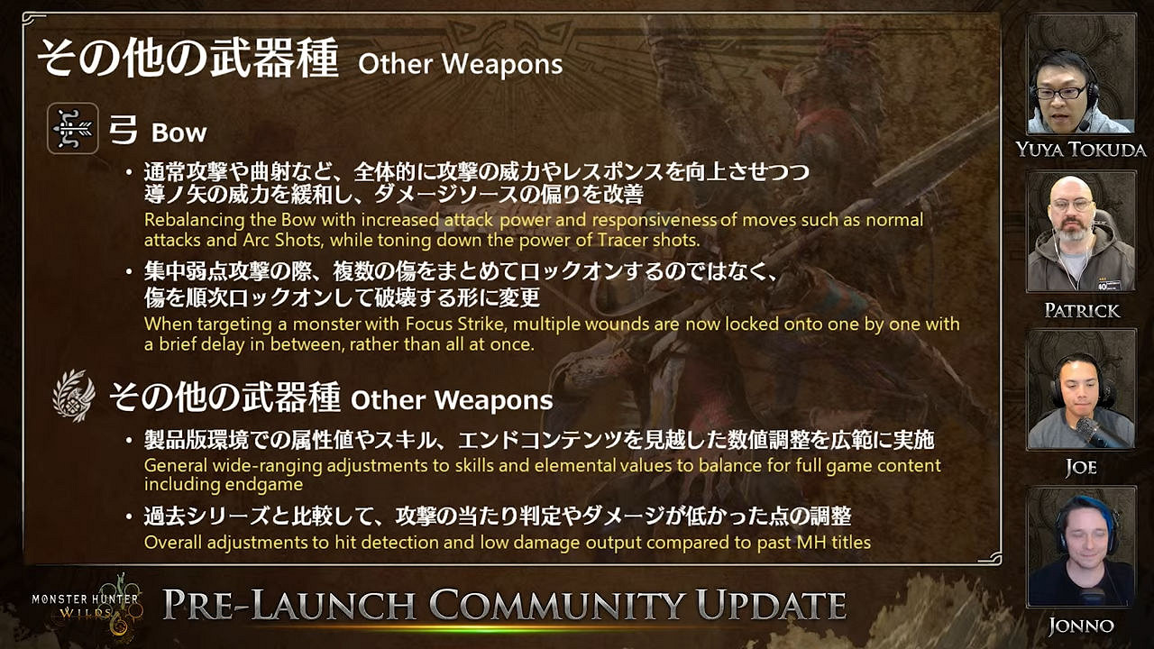 《魔物獵人:荒野》降低配置要求 部分武器進行調整 《魔物獵人:荒野》降低配置要求 部分武器進行調整