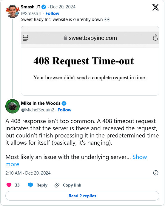 最棒的聖誕禮物 Sweet Baby官網封禁引熱議 連夜跑路? 最棒的聖誕禮物 Sweet Baby官網封禁引熱議 連夜跑路?