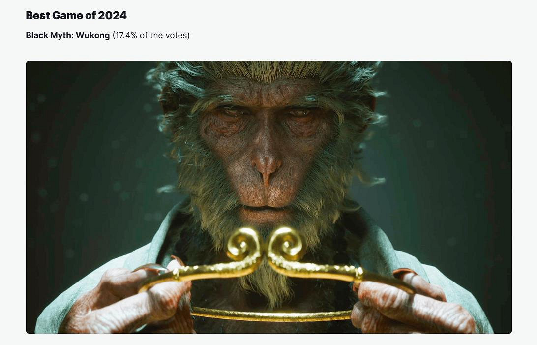 2024年IGN社區大獎公布 《黑神話:悟空》獲年度最佳 2024年IGN社區大獎公布 《黑神話:悟空》獲年度最佳