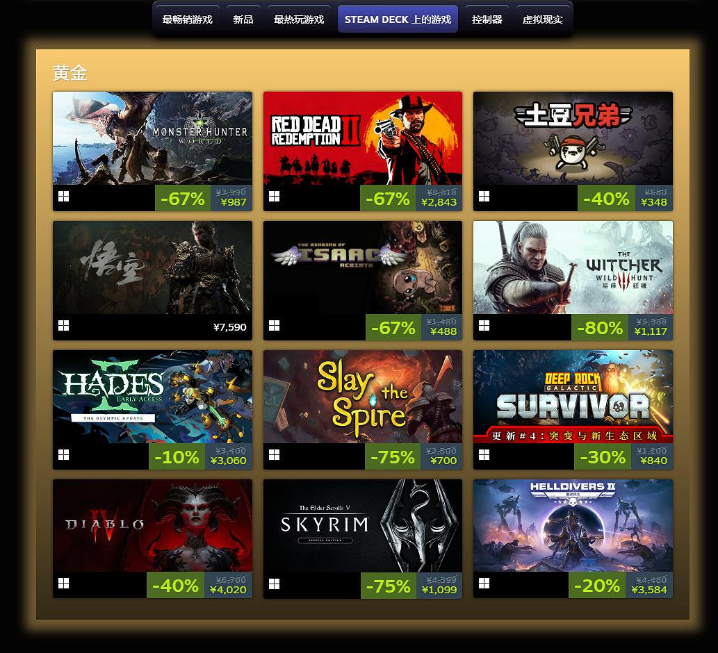 Steam平台2024年度最佳遊戲出爐 《黑神話：悟空》位列4項評選的鉑金級