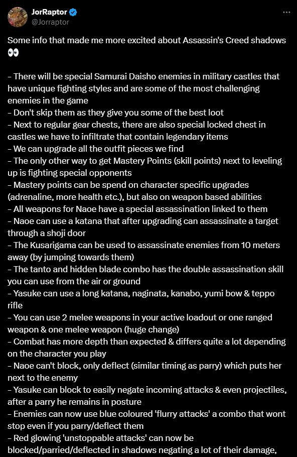 《刺客教條:影》新玩法爆料:雙主角戰鬥風格大揭秘 《刺客教條:影》新玩法爆料:雙主角戰鬥風格大揭秘