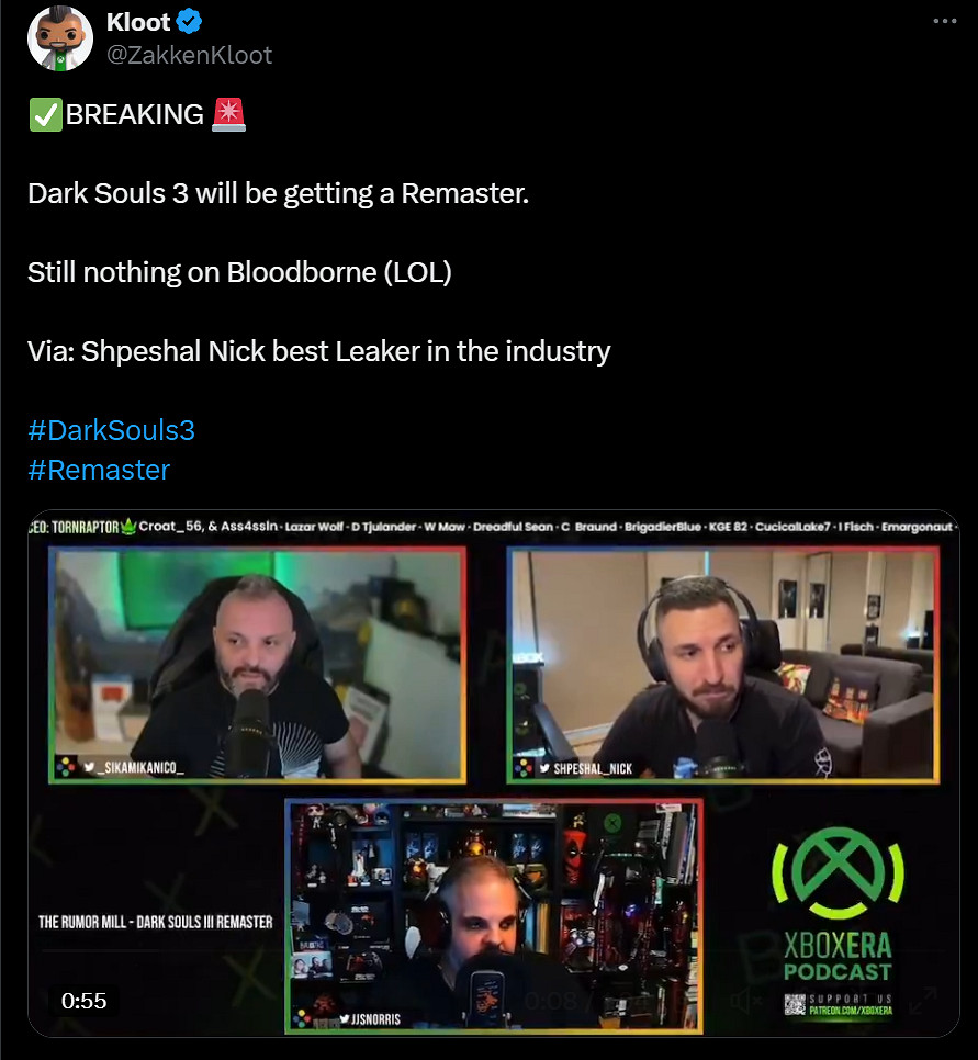 傳聞:《黑暗靈魂3復刻版》製作中、《血源》無望 傳聞:《黑暗靈魂3復刻版》製作中、《血源》無望