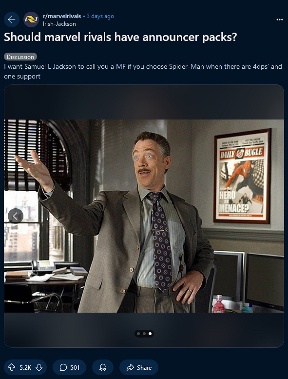 玩家厭倦《漫威爭鋒》播報員聲音:希望能推出新角色 玩家厭倦《漫威爭鋒》播報員聲音:希望能推出新角色