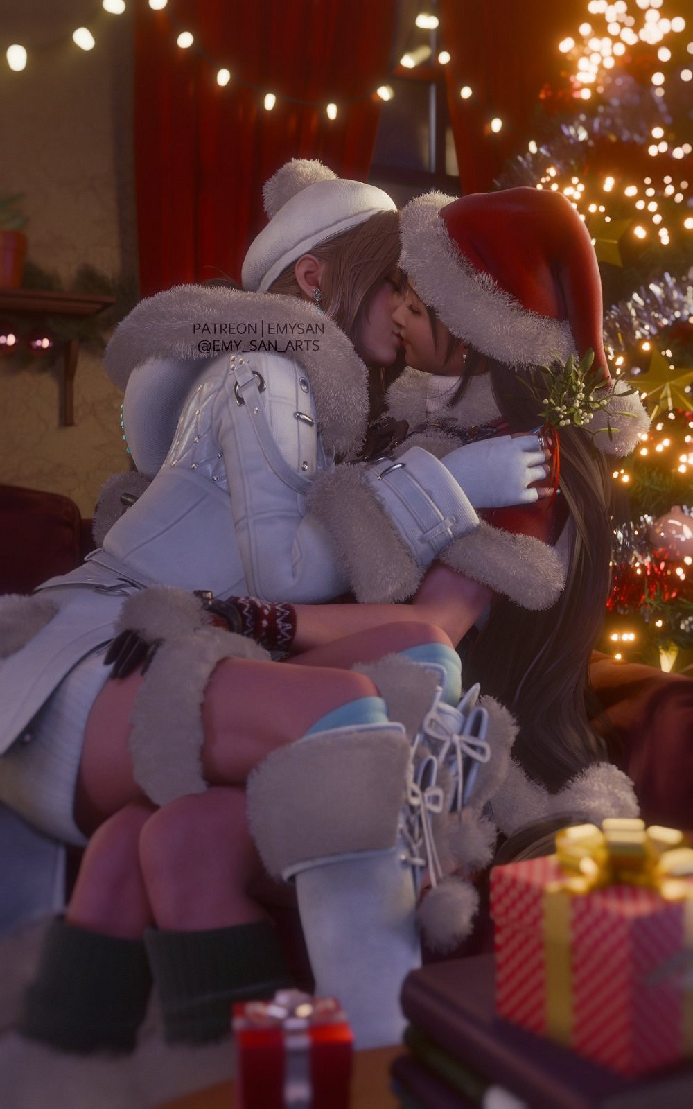 這姿勢誰頂得住呀！《最終幻想7》蒂法和愛麗絲3D美圖