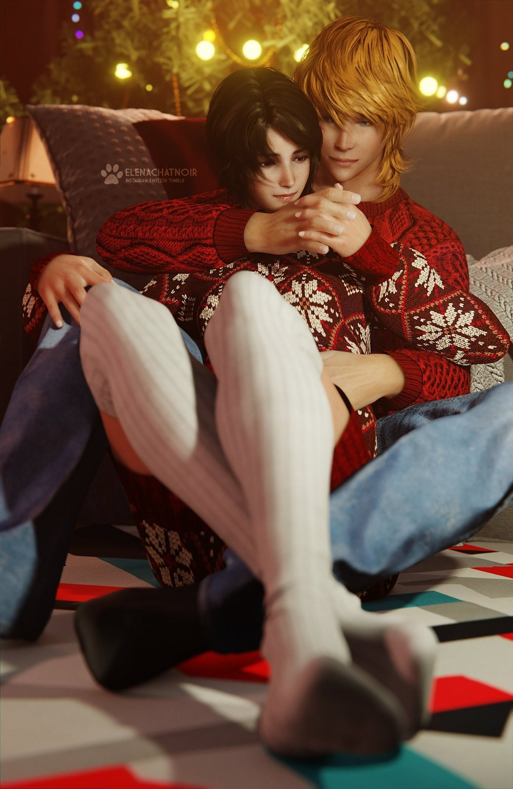 這姿勢誰頂得住呀！《最終幻想7》蒂法和愛麗絲3D美圖