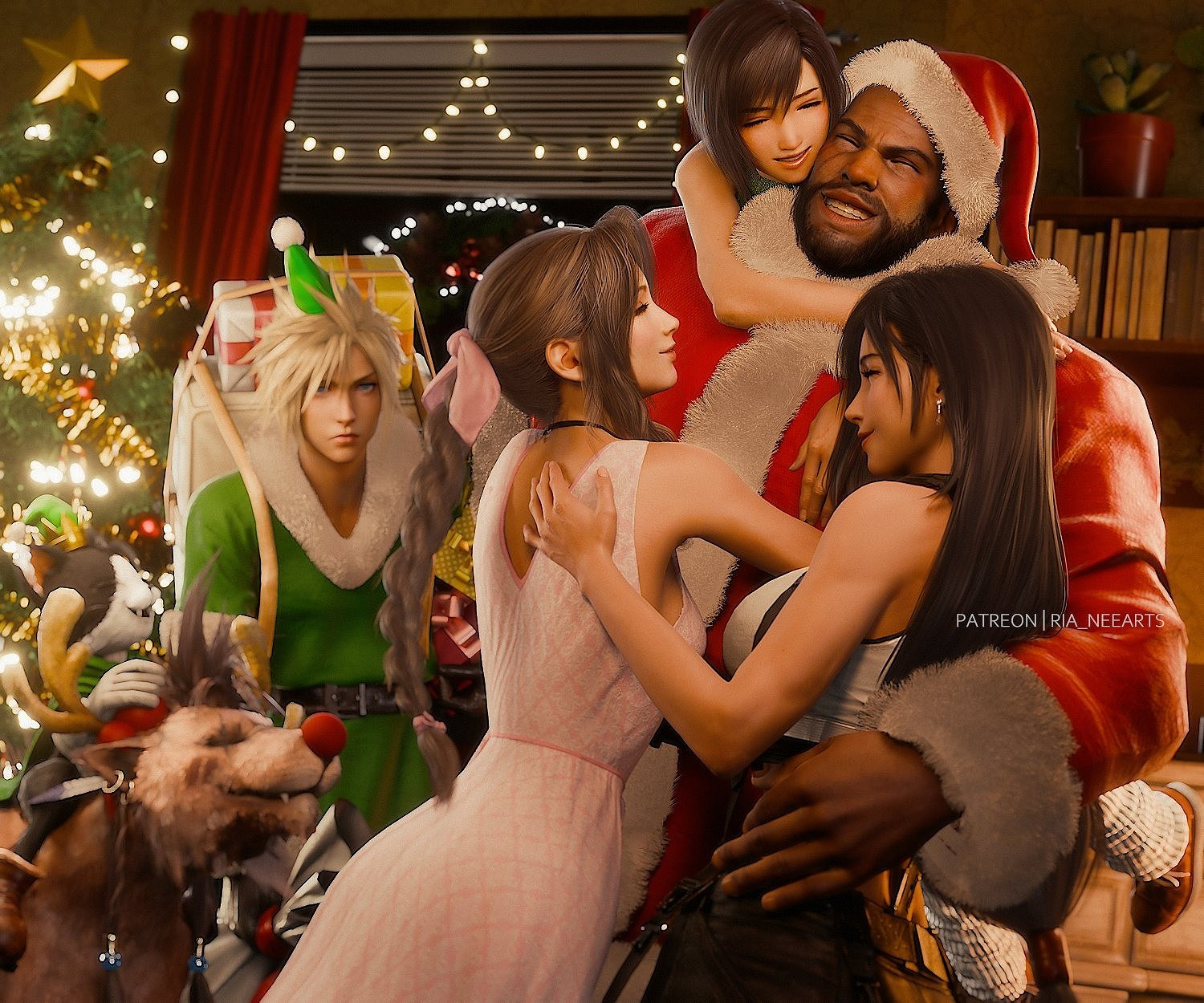 這姿勢誰頂得住呀！《最終幻想7》蒂法和愛麗絲3D美圖