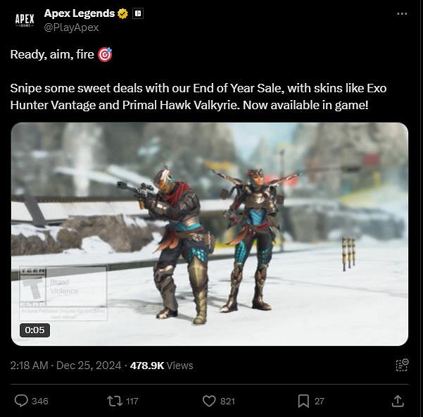 缺乏新內容引不滿 《Apex英雄》聖誕節期間日活最低不足4萬人 缺乏新內容引不滿 《Apex英雄》聖誕節期間日活最低不足4萬人