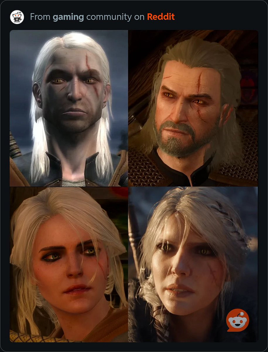 《巫師》傑洛特和希裡顏值進化對比:一個更帥一個更醜 《巫師》傑洛特和希裡顏值進化對比:一個更帥一個更醜