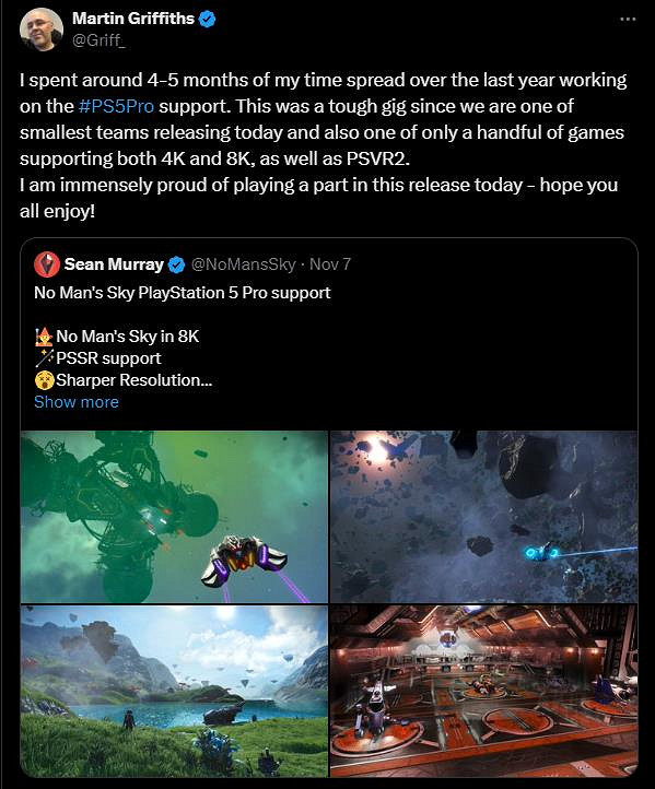 《無人深空》開發者花費數月開發PS5 Pro版支援後 表示自己的世界觀都被重置