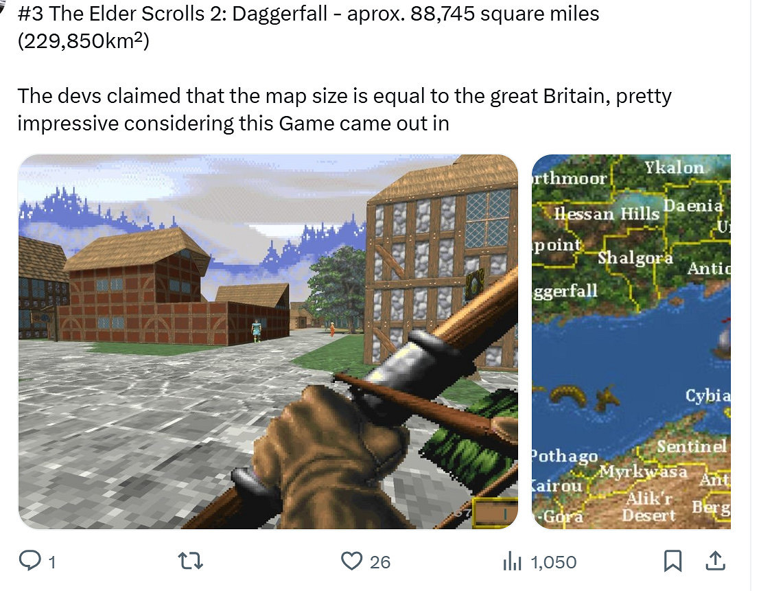 玩家統計地圖最大的遊戲 第一名著實給嚇到了 玩家統計地圖最大的遊戲 第一名著實給嚇到了