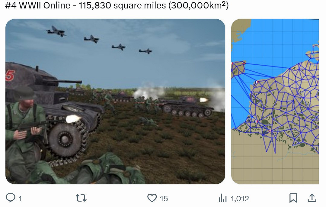 玩家統計地圖最大的遊戲 第一名著實給嚇到了 玩家統計地圖最大的遊戲 第一名著實給嚇到了