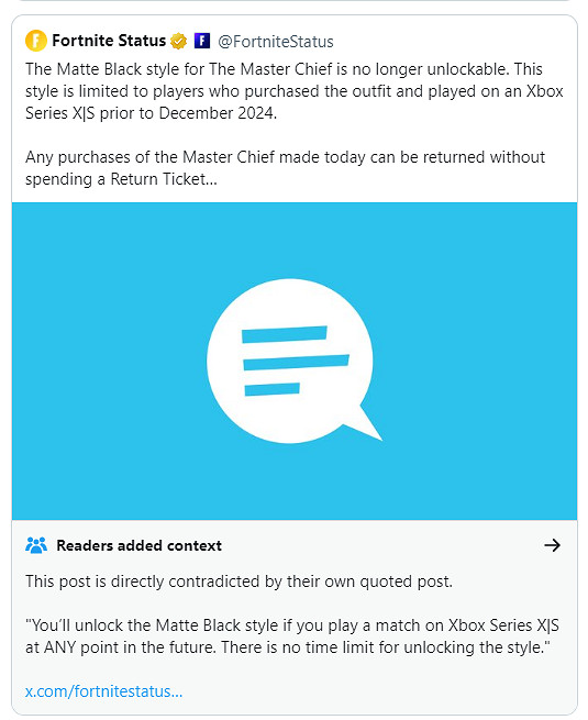 Epic澄清:Xbox玩家可以解鎖《堡壘之夜》士官長皮膚 Epic澄清:Xbox玩家可以解鎖《堡壘之夜》士官長皮膚