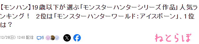 日媒邀請19歲以下玩家評選怪獵系列 XX登頂 日媒邀請19歲以下玩家評選怪獵系列 XX登頂