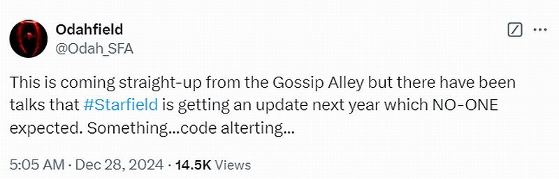 曝《星空》將在2025年進行重大更新!或修改遊戲程式碼 曝《星空》將在2025年進行重大更新!或修改遊戲程式碼