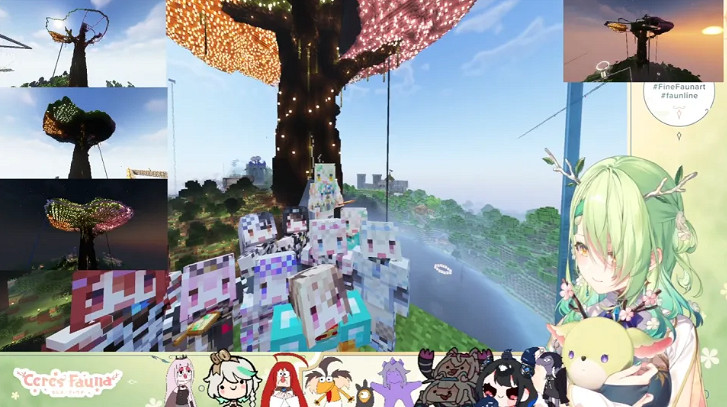 hololive《Minecraft》世界樹終於完成 共耗時665天 hololive《Minecraft》世界樹終於完成 共耗時665天