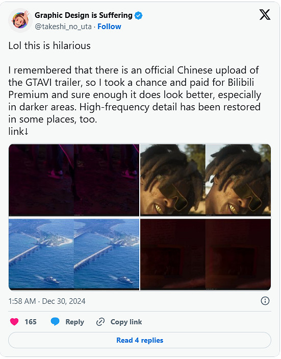 B站終於遙遙領先 YouTube 了?外媒發現B站GTA6宣傳片更高清 B站終於遙遙領先 YouTube 了?外媒發現B站GTA6宣傳片更高清