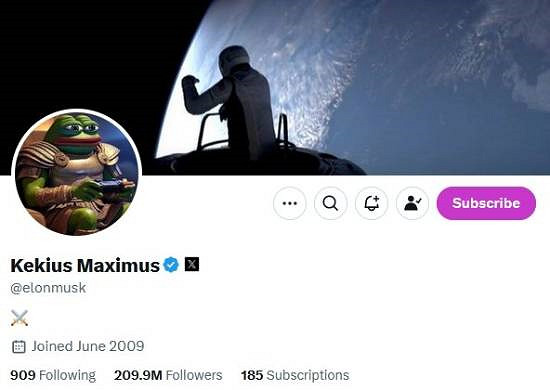 新年新氣象?馬斯克更換X帳號暱稱和頭像:可愛青蛙頭 新年新氣象?馬斯克更換X帳號暱稱和頭像:可愛青蛙頭