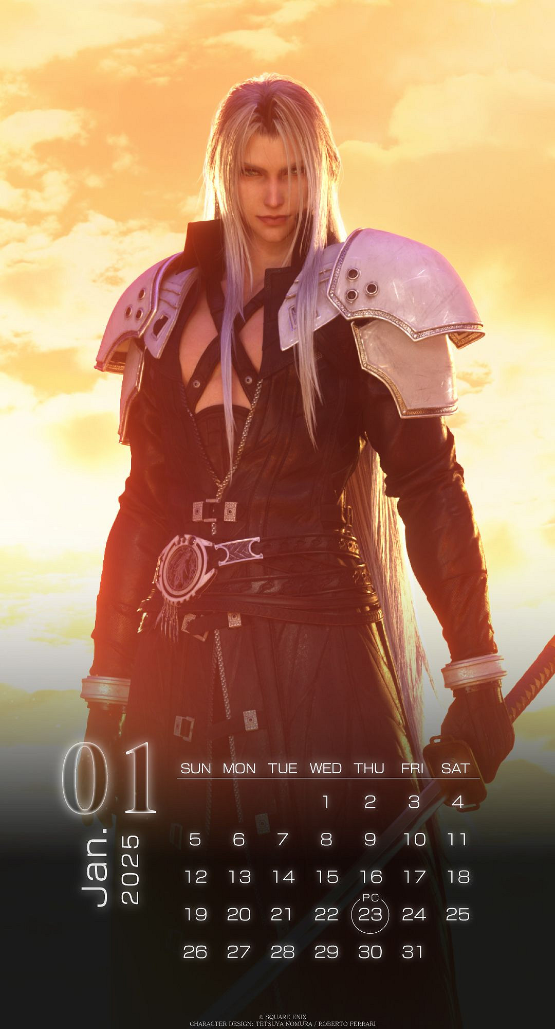 《FF7：重生》日曆壁紙 蒂法/愛麗絲/薩菲羅斯隨便選