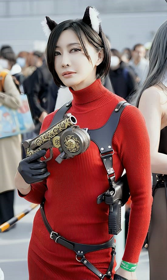 國外辣妹COS《惡靈古堡》王阿姨 貓耳造型有點可愛！