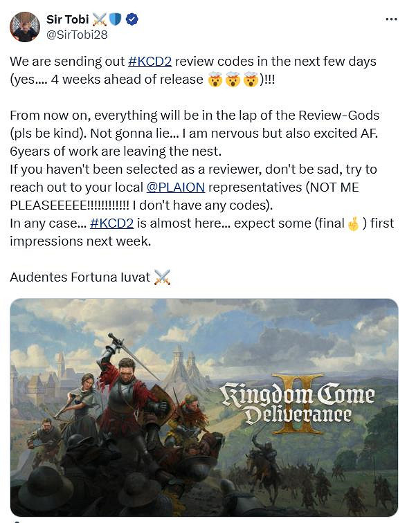 戰馬公關經理爆料:《天國降臨: 救贖2》即將發布最終預覽!