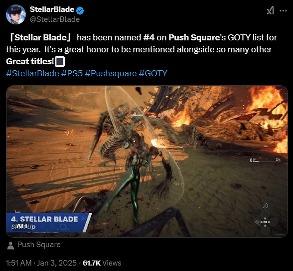 她值得！《劍星》在Push Square年度遊戲排名第四！