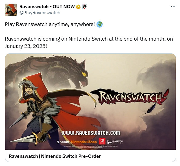 《鴉衛奇旅》Switch版現已開啟預購！1月23日正式發售