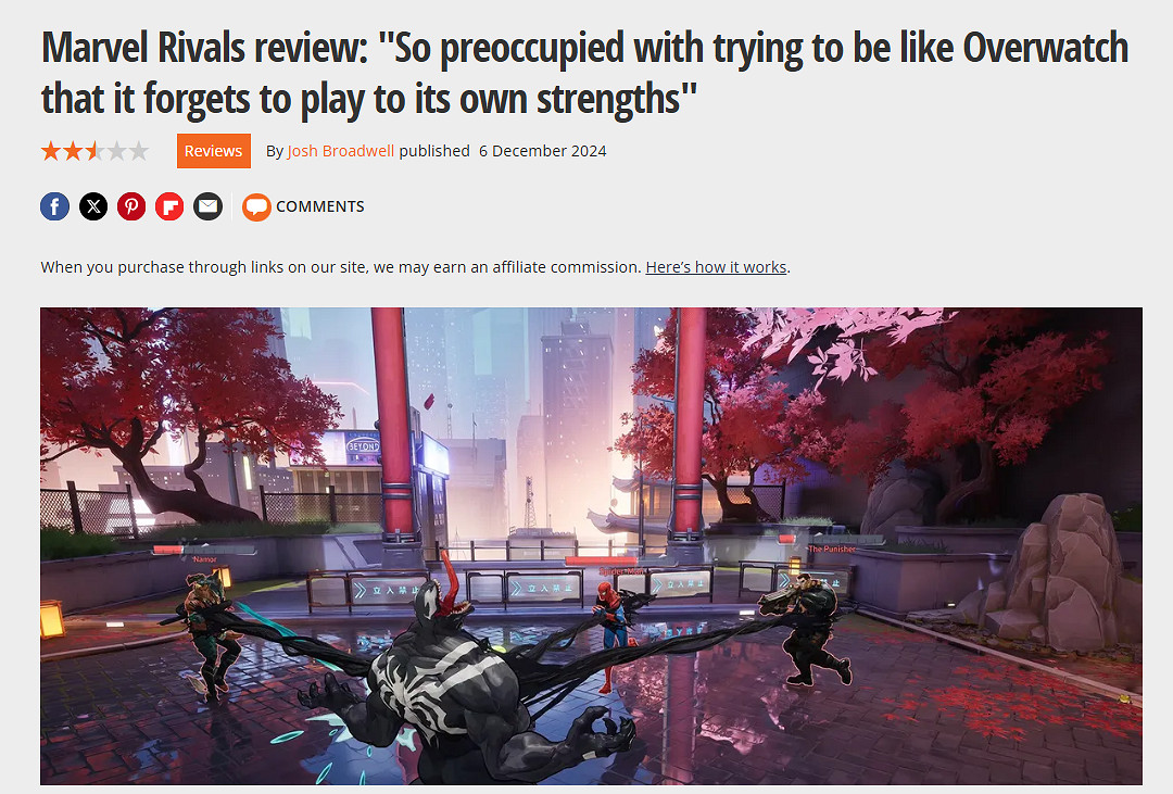 外媒評《漫威爭鋒》:一味模仿鬥陣特攻 忽略自身優勢!