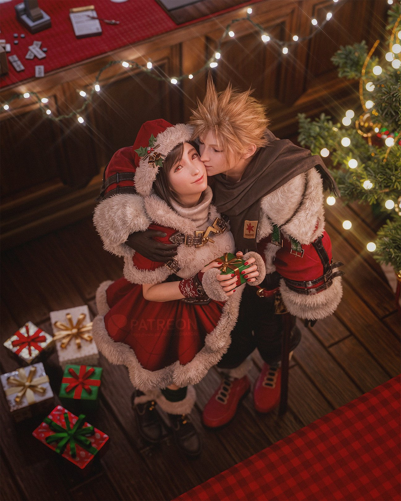 博主分享《FF7》克勞德和蒂法渲染圖：氛圍感拉滿！