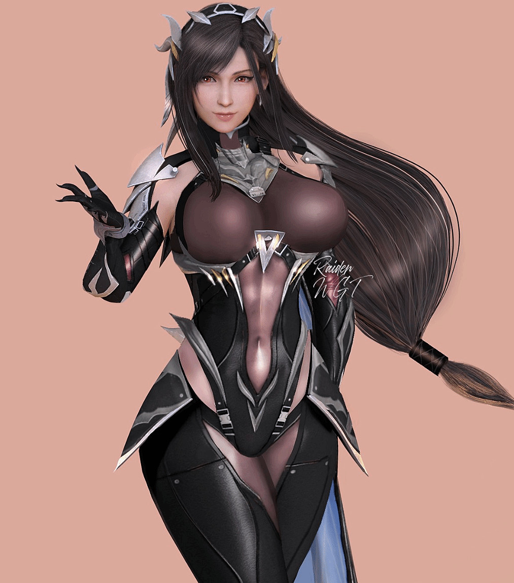 《最終幻想7》蒂法3D圖匯總：粉色皮衣盡顯完美身材！