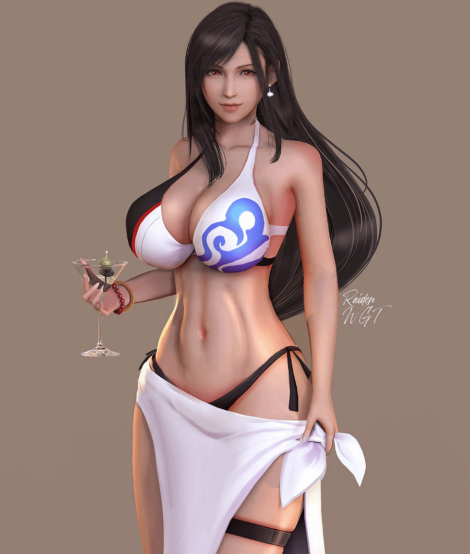 《最終幻想7》蒂法3D圖匯總：粉色皮衣盡顯完美身材！