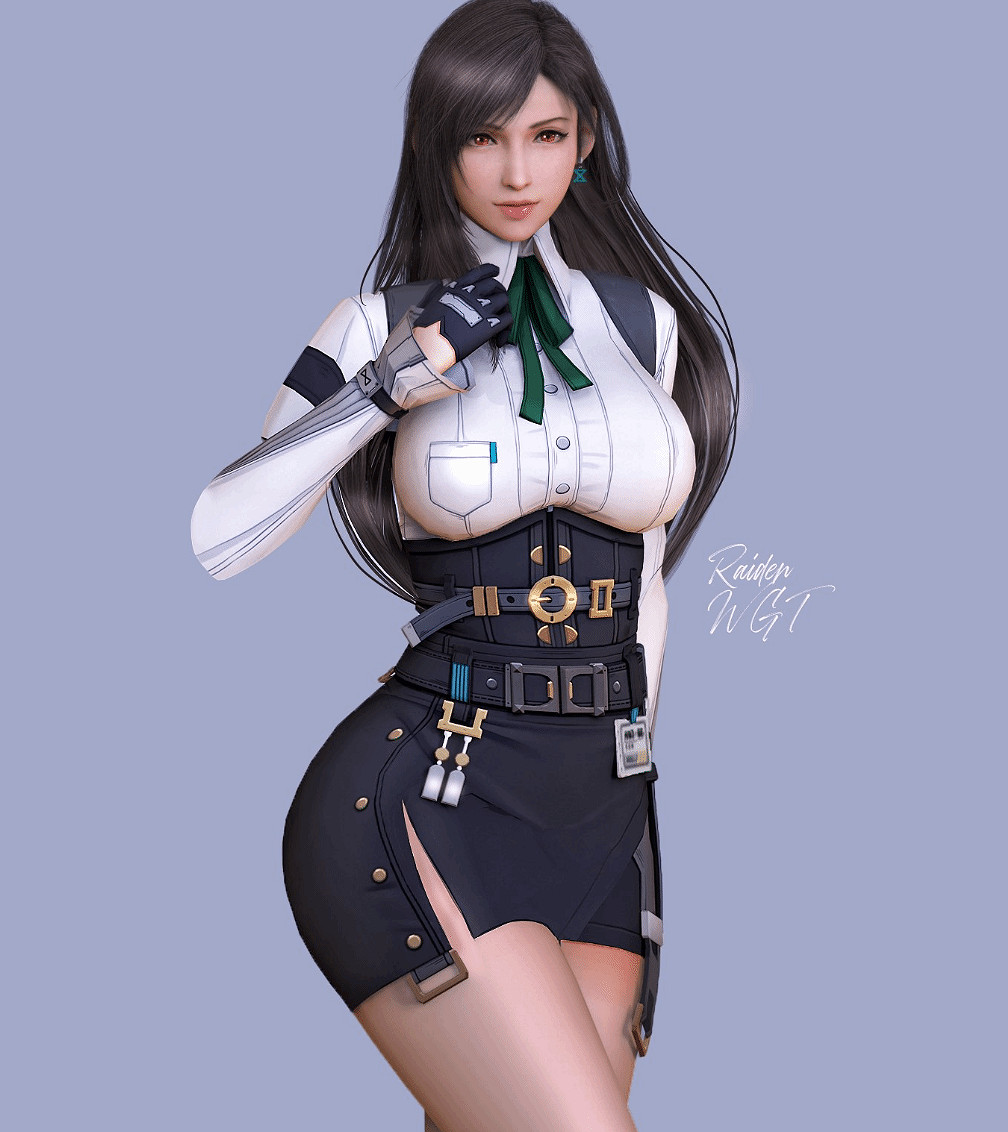 《最終幻想7》蒂法3D圖匯總：粉色皮衣盡顯完美身材！