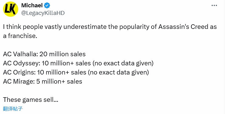 《刺客教條》系列銷量亮眼 但《AC影》日本市場成隱憂