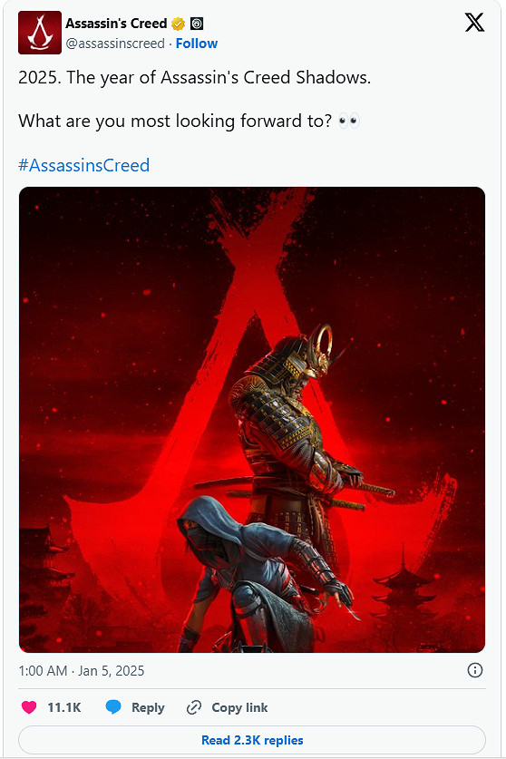 育碧稱2025是屬於刺客教條影的！自信宣言能否扭轉頹勢