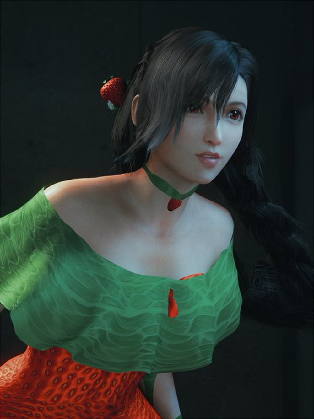 《最終幻想7》草莓味的&quot;蒂法&quot;渲染圖：香甜可口誘人！