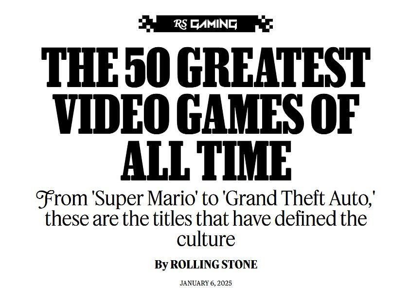 滾石雜誌評選史上最偉大50款遊戲 《薩爾達傳說:曠野之息》第一 滾石雜誌評選史上最偉大50款遊戲 《薩爾達傳說:曠野之息》第一