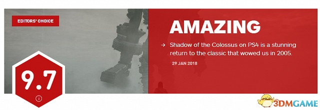 9.7分 《旺達與巨像》IGN評分出爐 經典完美回歸 9.7分 《旺達與巨像》IGN評分出爐 經典完美回歸