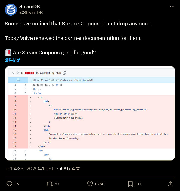 V社似乎已悄悄移除Steam優惠券 已不再掉落 V社似乎已悄悄移除Steam優惠券 已不再掉落