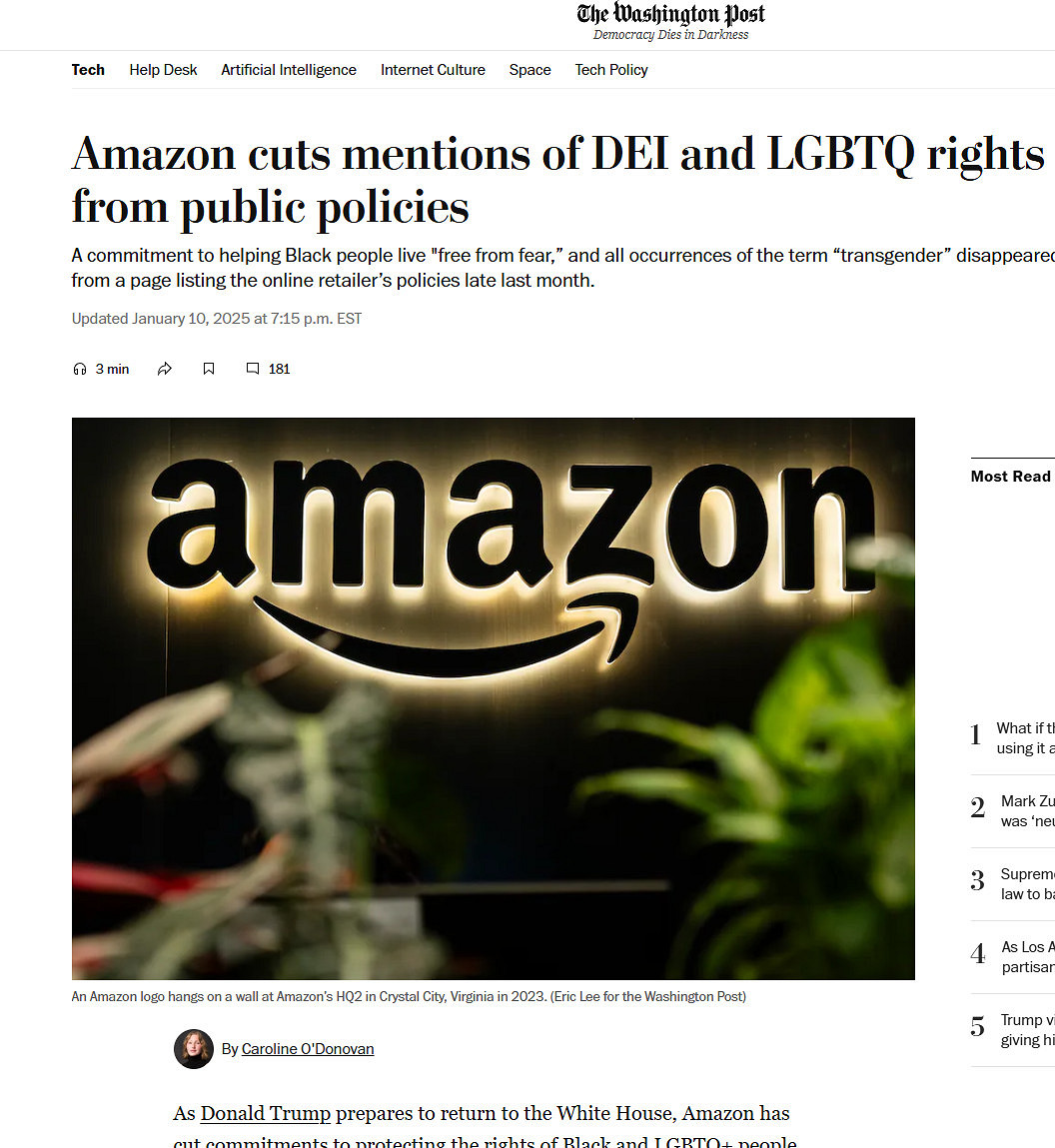 反覺醒！亞馬遜、META等大公司開始拋棄DEI