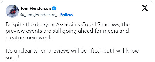 曝《刺客教條:影》Preview評測將於1月23日解禁! 曝《刺客教條:影》Preview評測將於1月23日解禁!