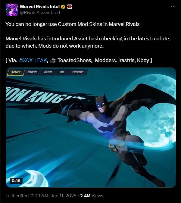 資深開發者解釋為何多人遊戲《漫威爭鋒》禁用MOD? 資深開發者解釋為何多人遊戲《漫威爭鋒》禁用MOD?