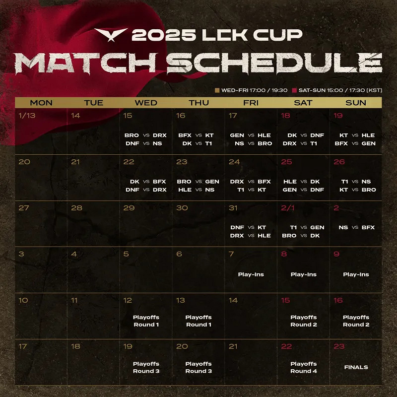 《英雄聯盟》lck2025最新賽程介紹